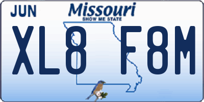MO license plate XL8F8M