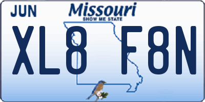 MO license plate XL8F8N