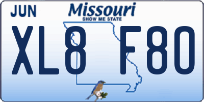 MO license plate XL8F8O