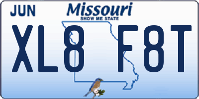 MO license plate XL8F8T