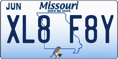 MO license plate XL8F8Y