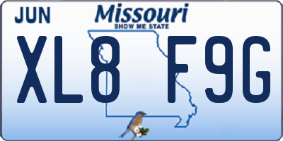 MO license plate XL8F9G
