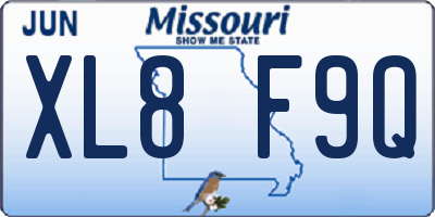 MO license plate XL8F9Q