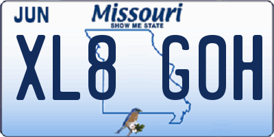 MO license plate XL8G0H