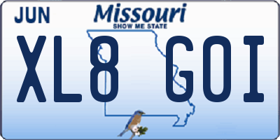 MO license plate XL8G0I