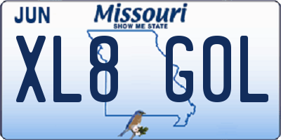 MO license plate XL8G0L