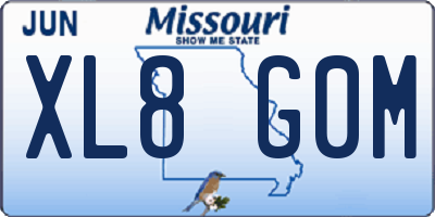 MO license plate XL8G0M