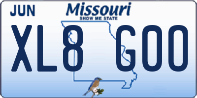 MO license plate XL8G0O