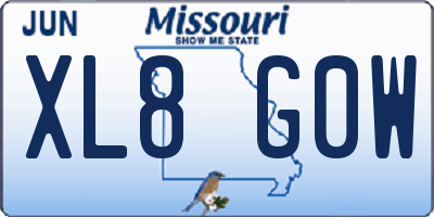 MO license plate XL8G0W