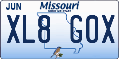 MO license plate XL8G0X