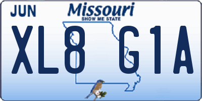 MO license plate XL8G1A