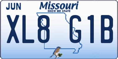 MO license plate XL8G1B