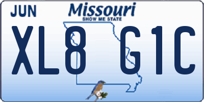 MO license plate XL8G1C
