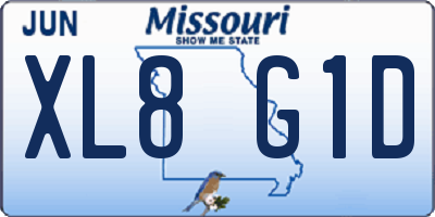 MO license plate XL8G1D