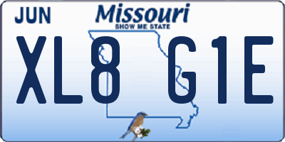MO license plate XL8G1E