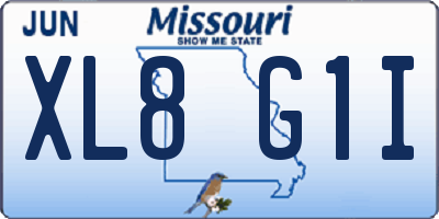 MO license plate XL8G1I