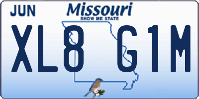 MO license plate XL8G1M