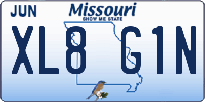 MO license plate XL8G1N