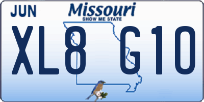 MO license plate XL8G1O