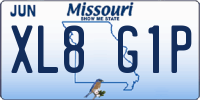 MO license plate XL8G1P