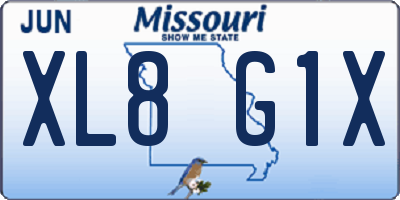 MO license plate XL8G1X