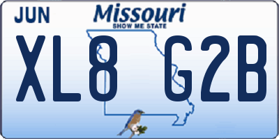 MO license plate XL8G2B