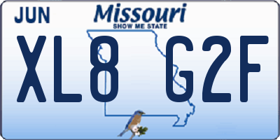 MO license plate XL8G2F