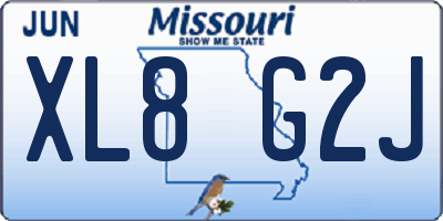 MO license plate XL8G2J