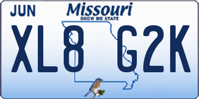 MO license plate XL8G2K