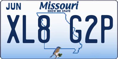 MO license plate XL8G2P