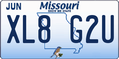 MO license plate XL8G2U