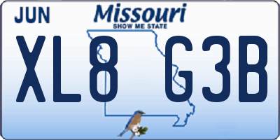 MO license plate XL8G3B
