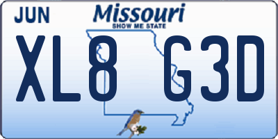MO license plate XL8G3D