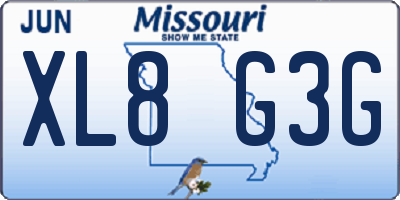 MO license plate XL8G3G