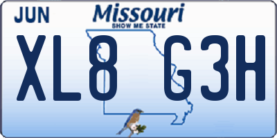 MO license plate XL8G3H