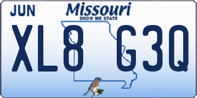 MO license plate XL8G3Q