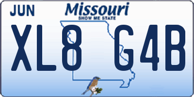 MO license plate XL8G4B
