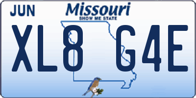 MO license plate XL8G4E