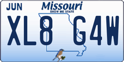 MO license plate XL8G4W