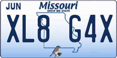 MO license plate XL8G4X