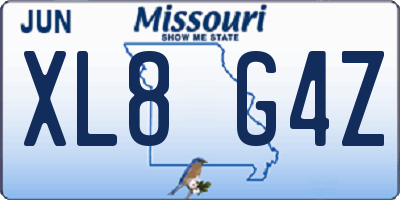 MO license plate XL8G4Z