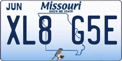 MO license plate XL8G5E