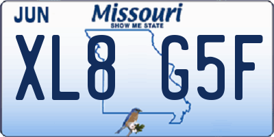 MO license plate XL8G5F