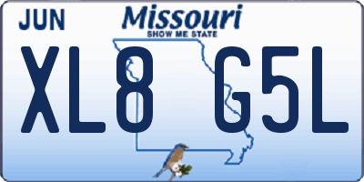 MO license plate XL8G5L