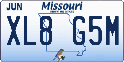 MO license plate XL8G5M
