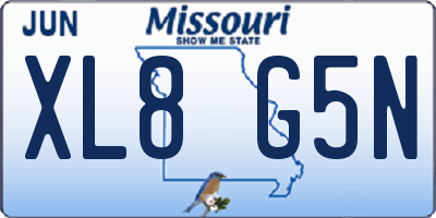 MO license plate XL8G5N