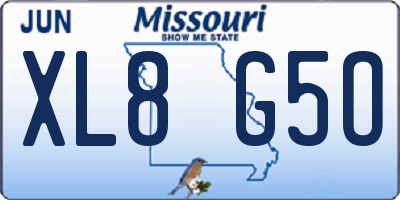 MO license plate XL8G5O