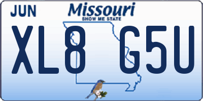 MO license plate XL8G5U