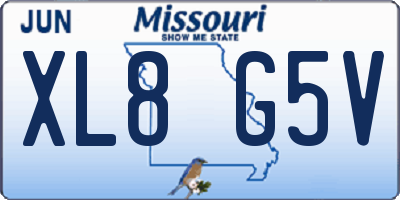 MO license plate XL8G5V