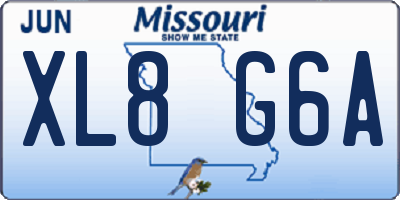 MO license plate XL8G6A